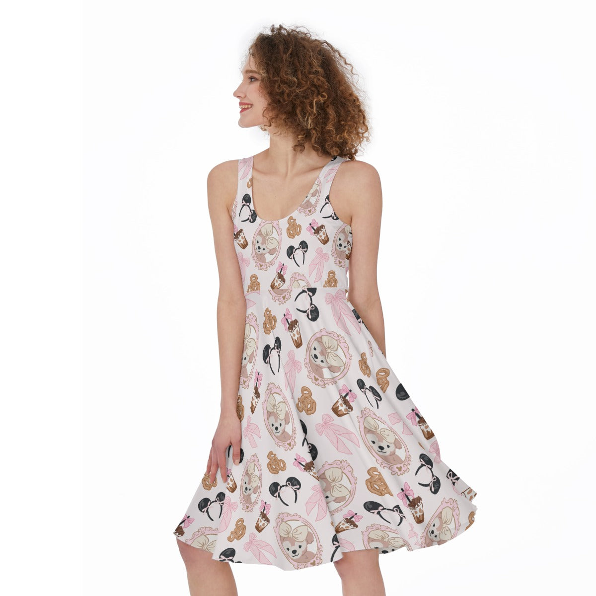 Bow Bear Sweet Day - Pocket Midi Skater Dress