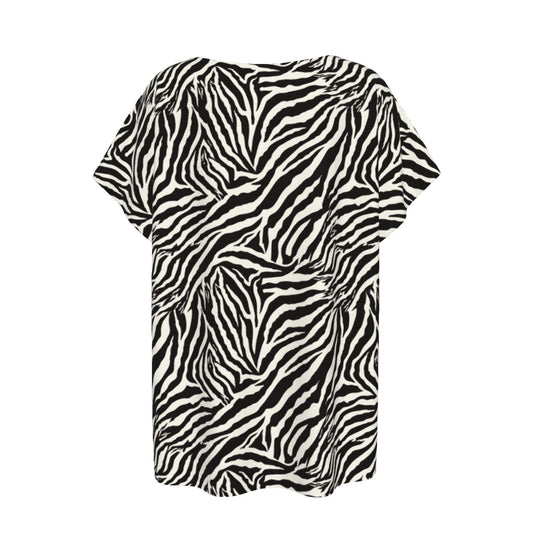 Animal Print - Zebra - Women’s Relaxed Fit Scoop Tee
