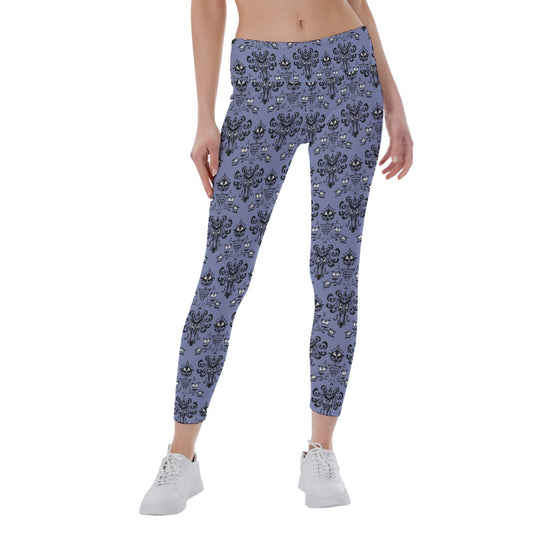 Spooky Mansion Wallpaper - Women's Yoga Leggings