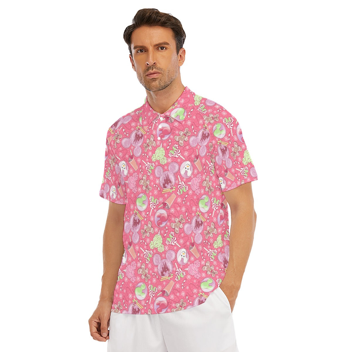 Winter Mouse Snacks & Balloons - Men's Polo Shirt