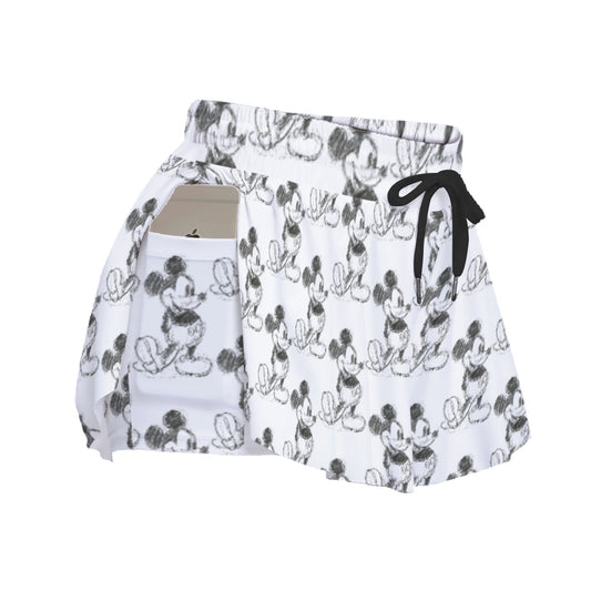 Sketch of Classic Mouse - Women's Flowy Pocket Shorts