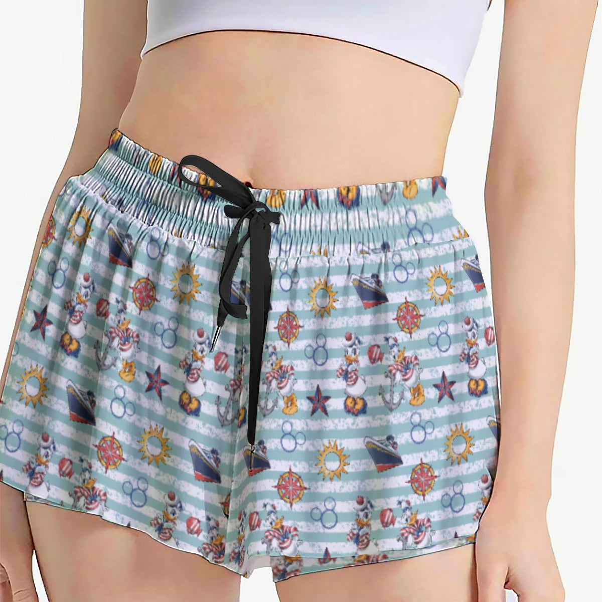 Sailor Duo on Deckaisy - Women's Flowy Pocket Shorts