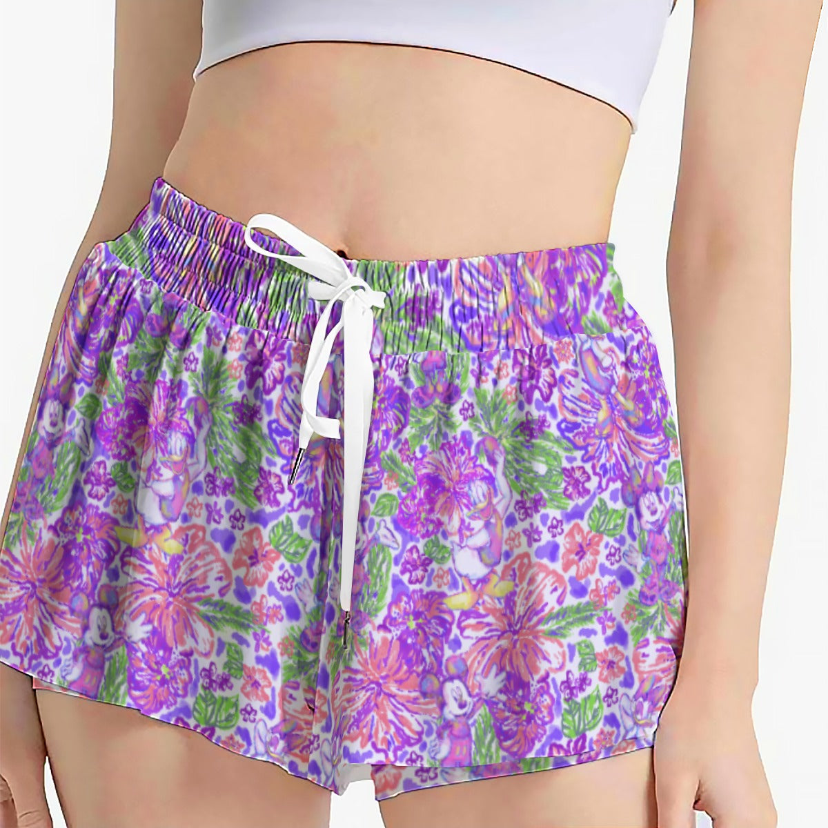 Tropical Splash Vibes - Iconic Crewends - Women's Flowy Pocket Shorts