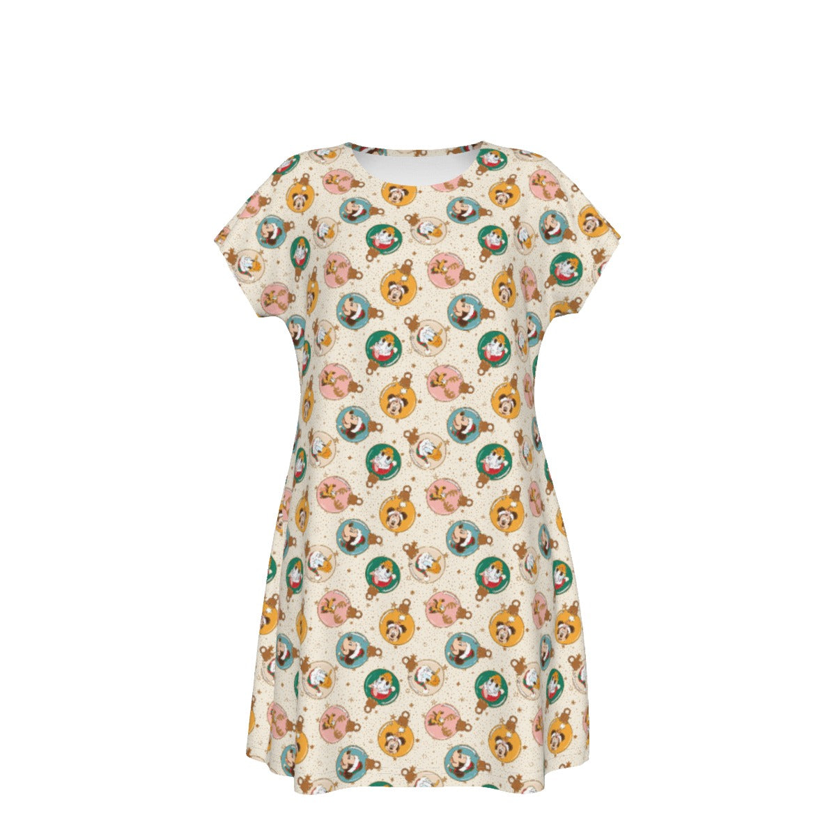 Golden Holiday Baubles - Women's T-Shirt Dress