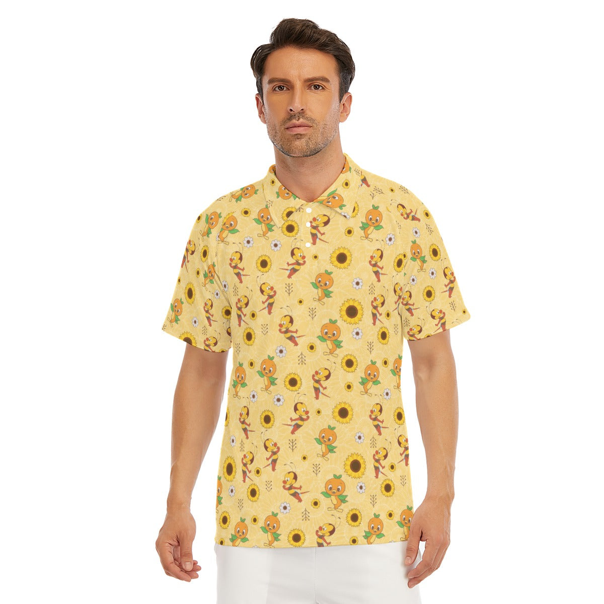 Cheerful Bee & Citrus Bird - Men's Polo Shirt