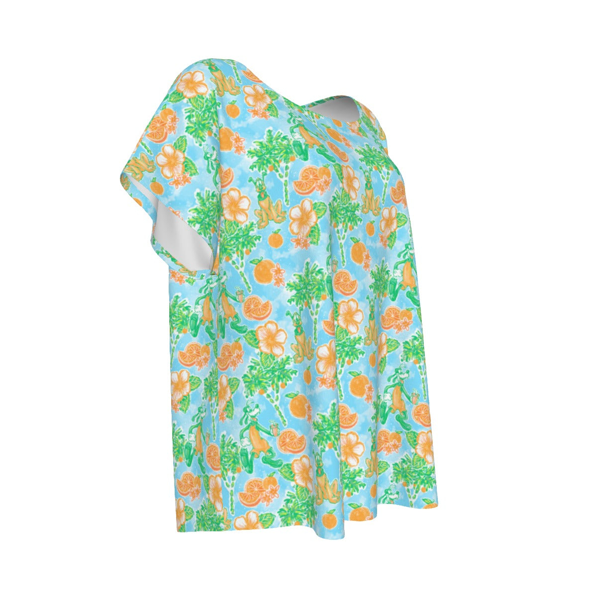 Neon Tangerine Island Palsluto - Women’s Relaxed Fit Scoop Tee
