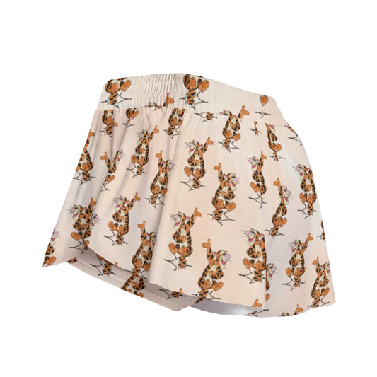 Sketched Bouncing Buddy - Women's Flowy Pocket Shorts