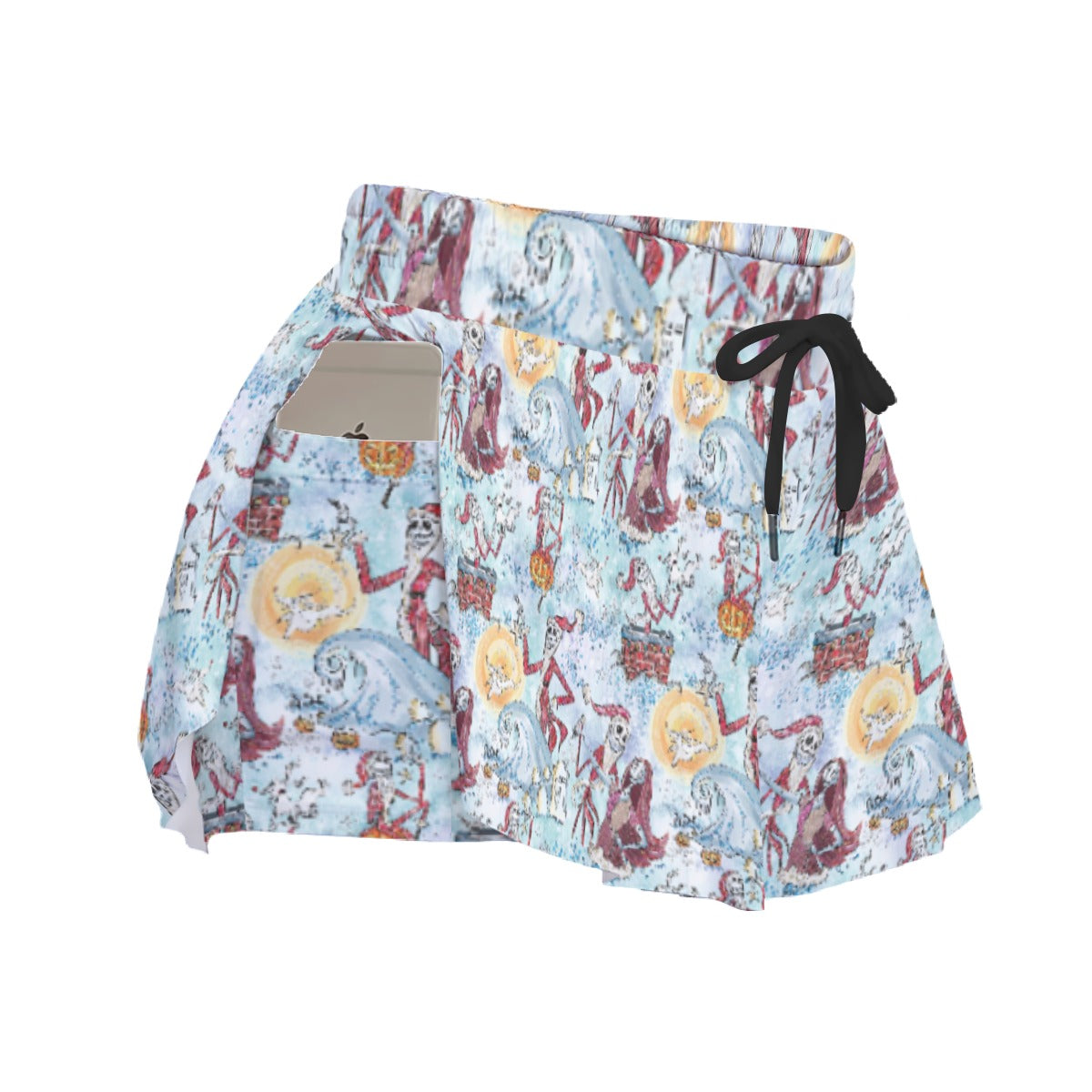 Santa Jack with Sally & Ghost DogZero - Women's Flowy Pocket Shorts