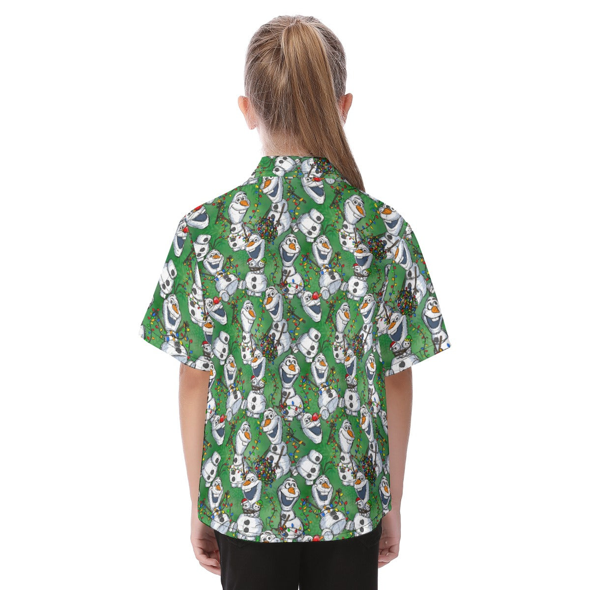 Sketched Snowman Christmas - Kid's Hawaiian Button Up Shirt