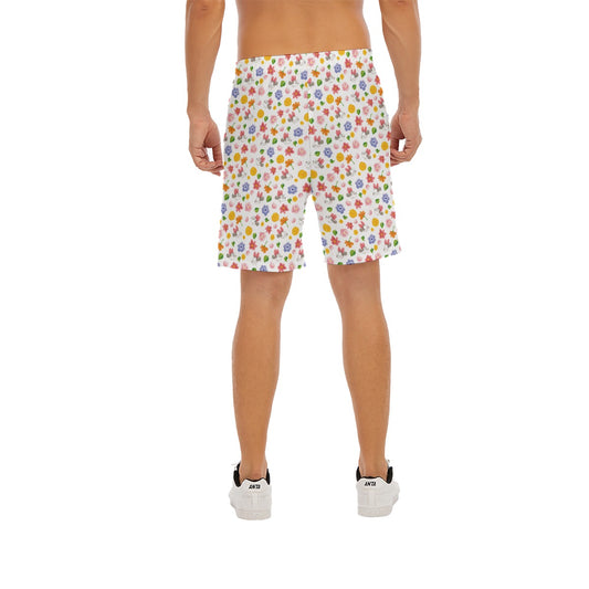 Floral Friends Springtime - Men’s Pocket Beach Shorts