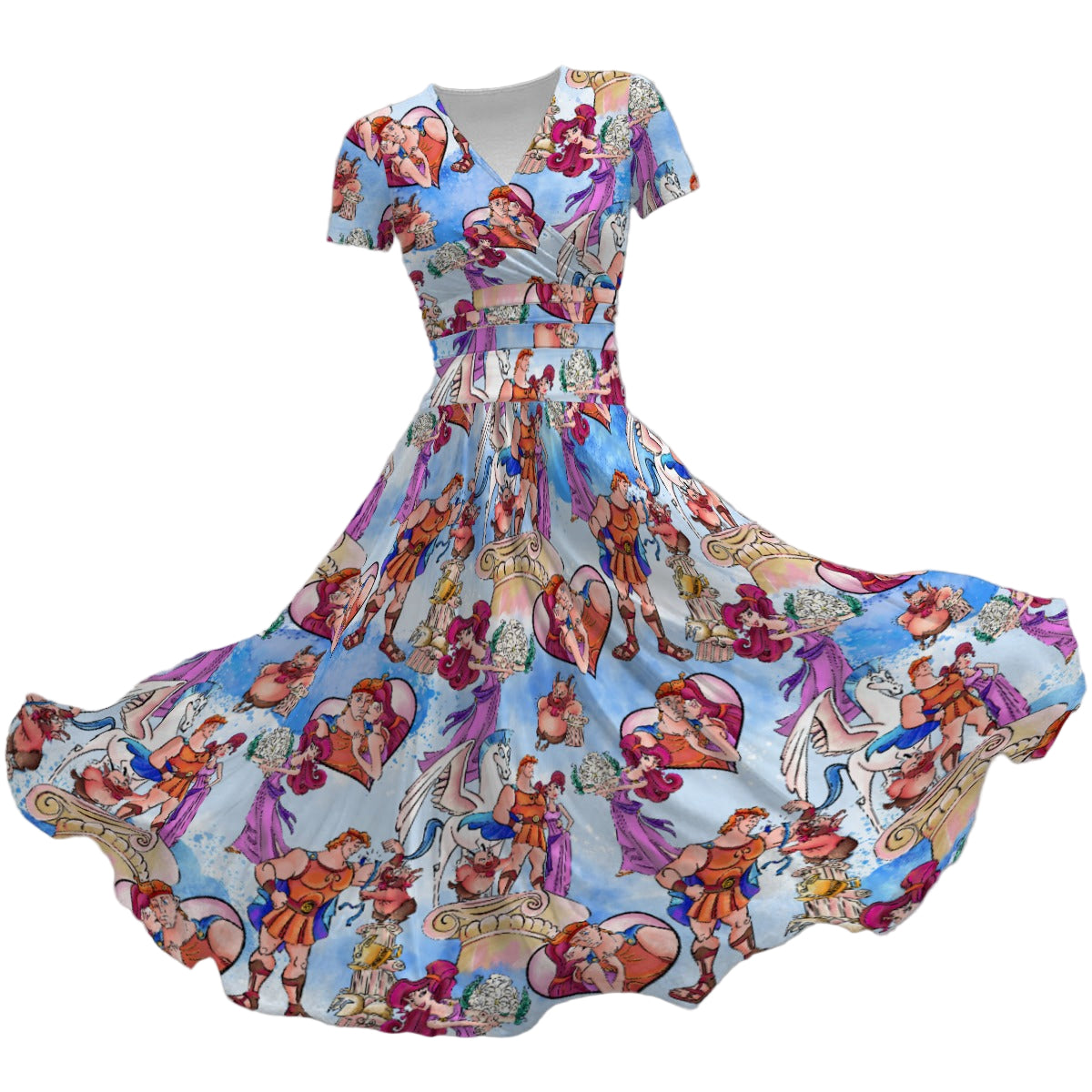 I Won't Say I'm In Love - Women's V-Neck Ruched Midi Dress
