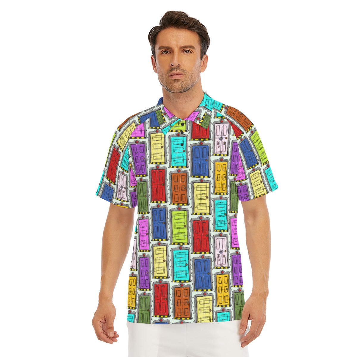 Sketchy Scare Doors - Men's Polo Shirt