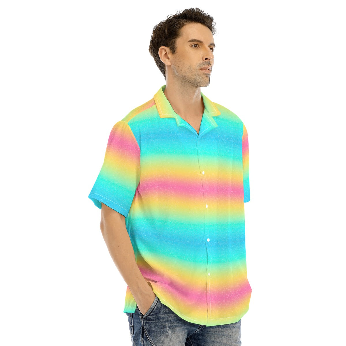 Rainbow Ombre - Men's Hawaiian Button Up Shirt
