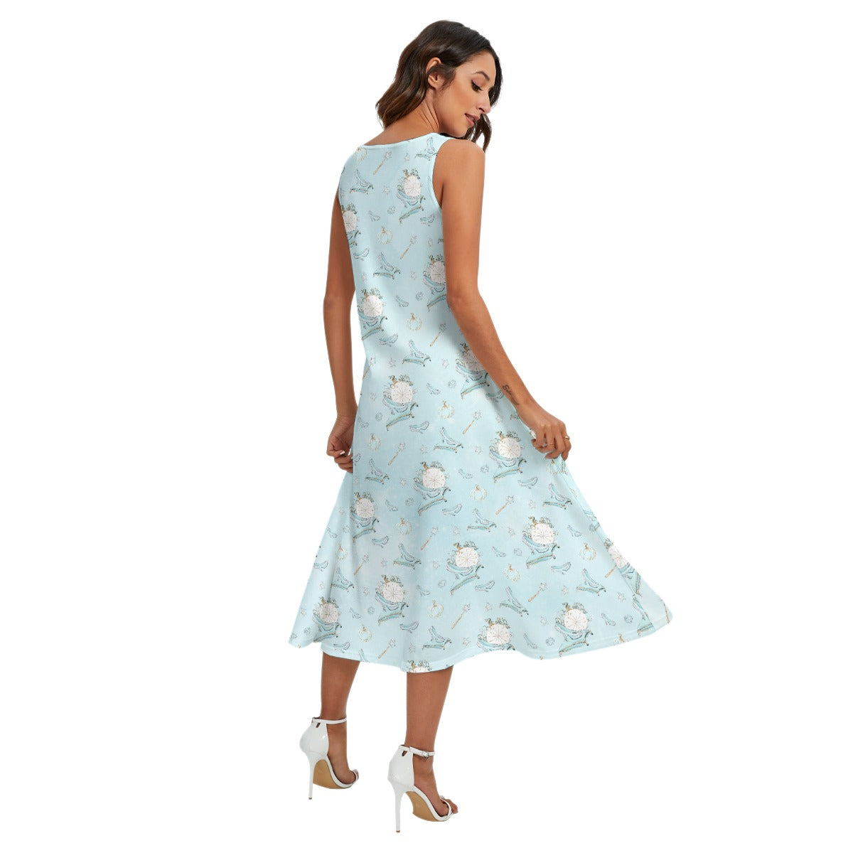 Enchanted Glass Slipper - Women’s Diagonal Pocket Midi Dress
