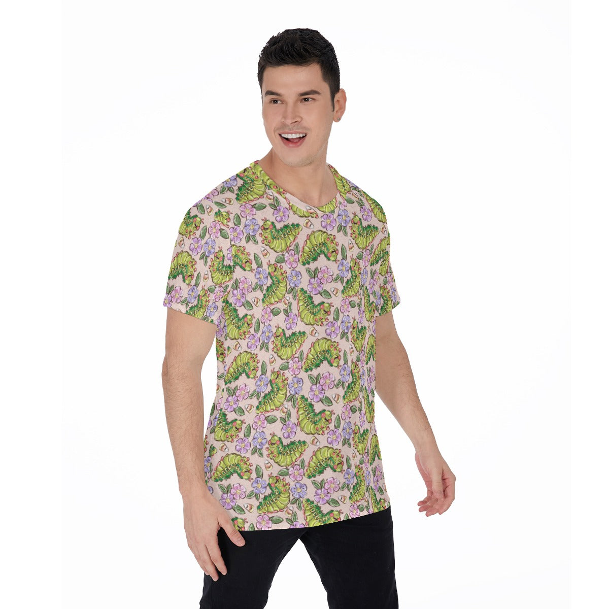 Cheerful Caterpillar Garden - Men's Short Sleeve T-Shirt