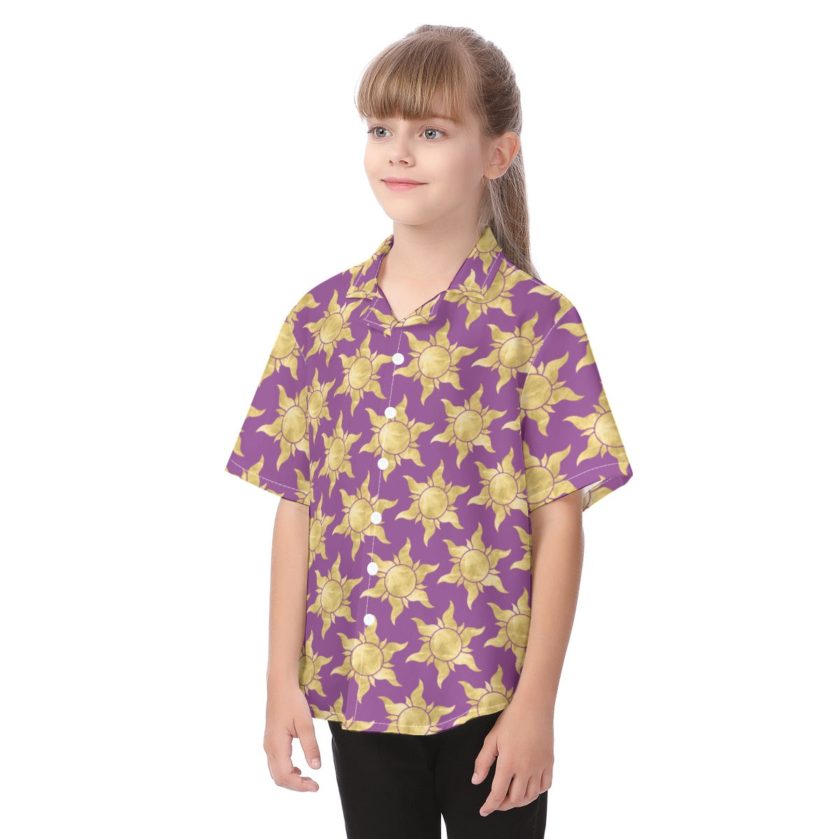 Golden Sun Symbols - Kid's Hawaiian Button Up Shirt