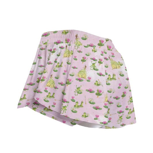 Watercolor Bayou Princess & FrogFrog - Women's Flowy Pocket Shorts