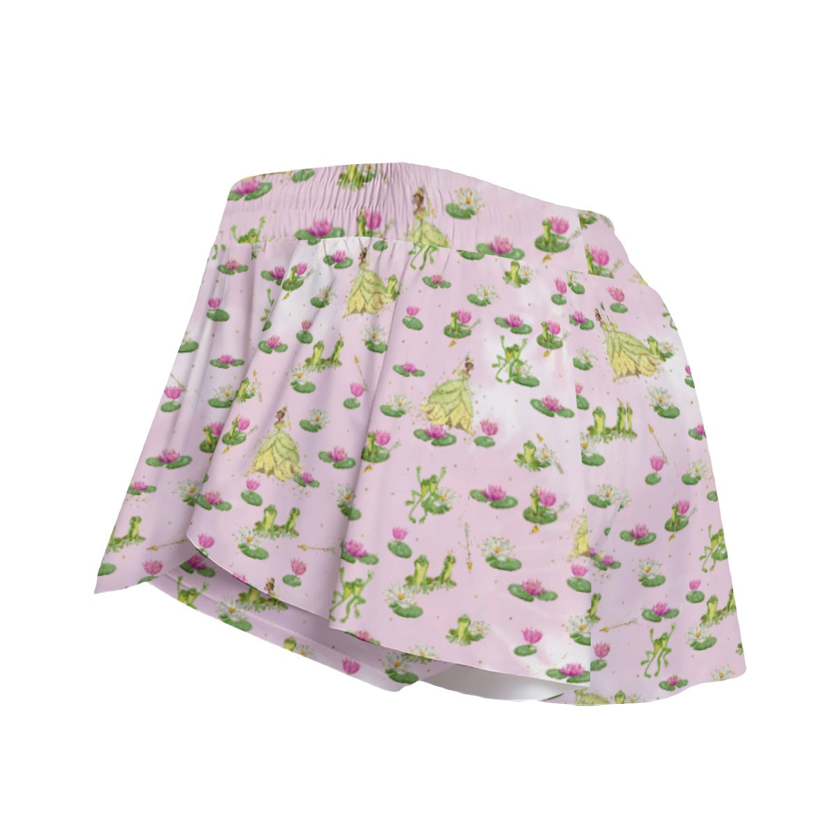 Watercolor Bayou Princess & FrogFrog - Women's Flowy Pocket Shorts