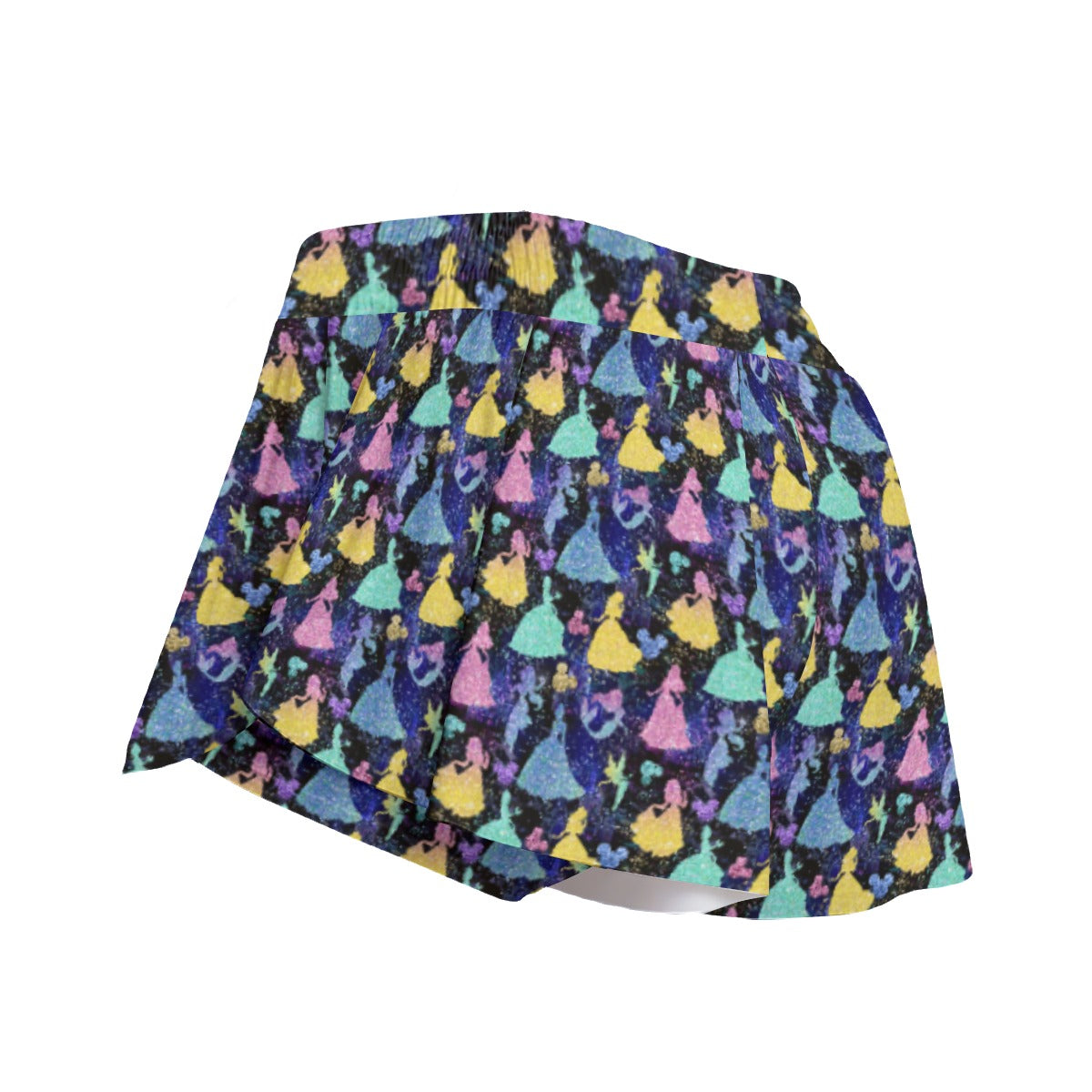 Princess Glitter Silhouettes - Women's Flowy Pocket Shorts