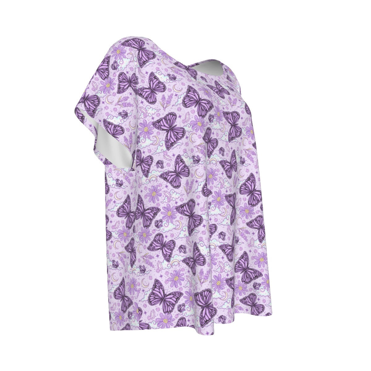 Lavender Butterflies - Women’s Relaxed Fit Scoop Tee