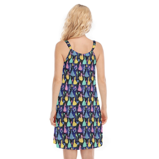 Princess Glitter Silhouettes - Women’s Adjustable Sundress