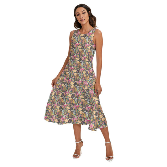 Tropical Space Squad - Women’s Diagonal Pocket Midi Dress