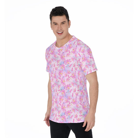 Pink Crystal Lunar Moths - Men's Short Sleeve T-Shirt