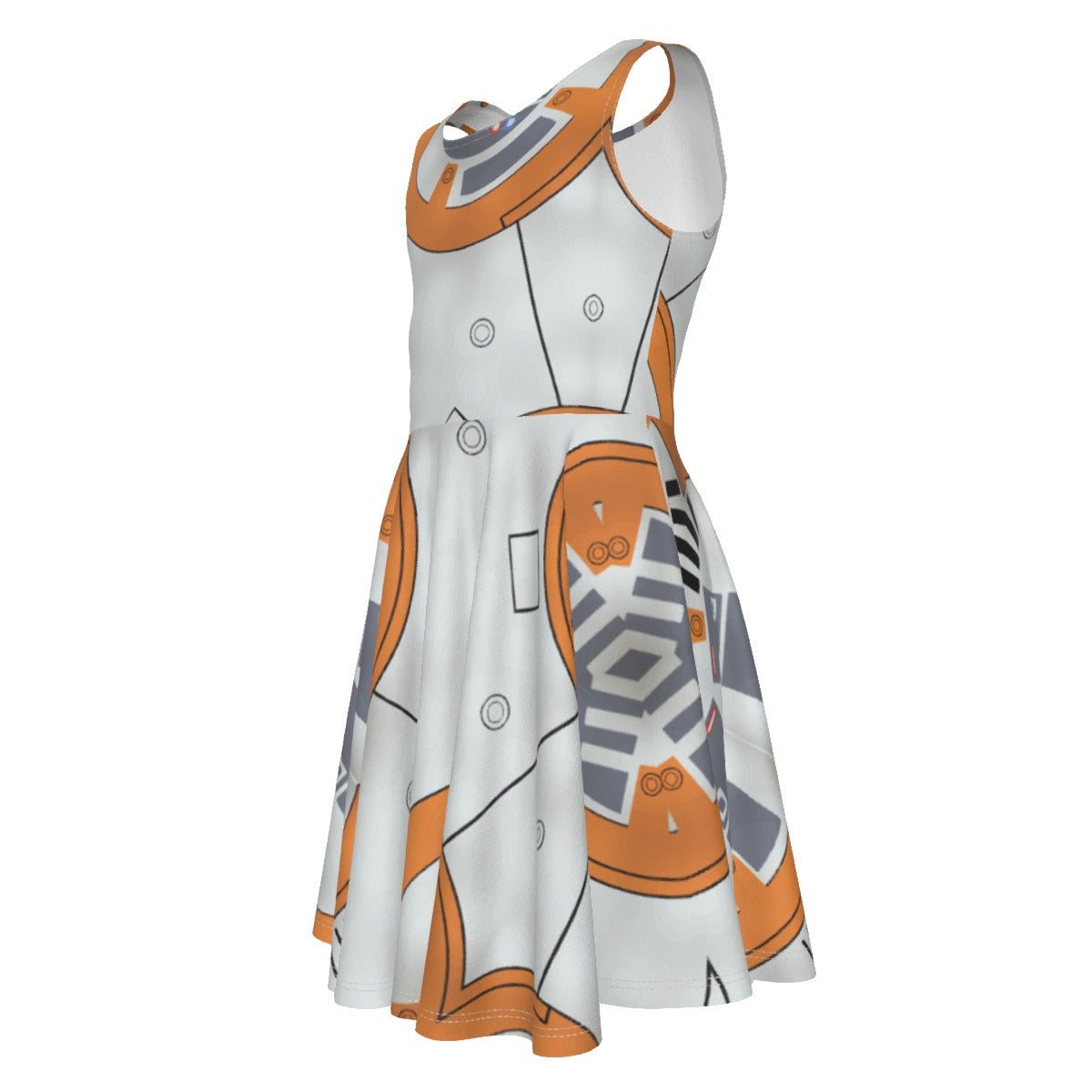 Little Round Droid - Kid's Sleeveless Skater Dress