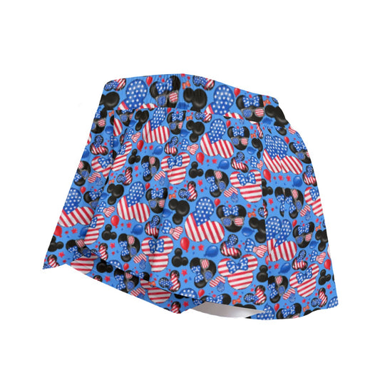 Mouse Fourth of July Celebration - Women's Flowy Pocket Shorts