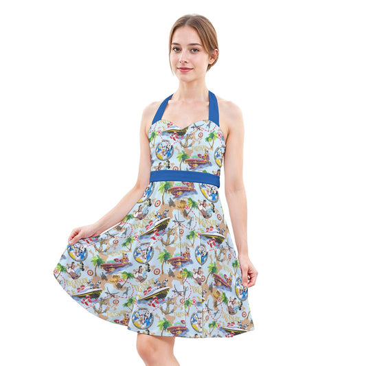 Treasure Voyage Cruise - Women's Halter Vintage Pocket Dress