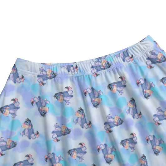 Watercolor Gentle Donkey - Women’s Pocket Midi Skirt