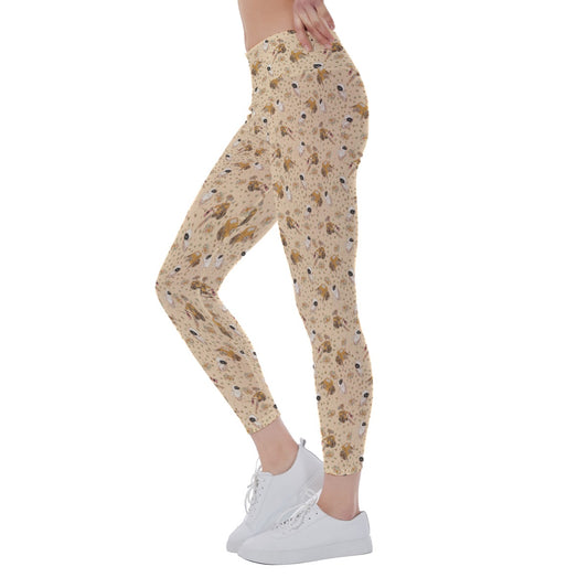 Botanical Robot Love Story - Women's Yoga Leggings