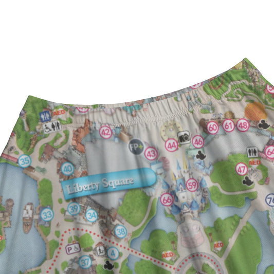 Vibrant Fantasy Park Map - Women’s Pocket Midi Skirt