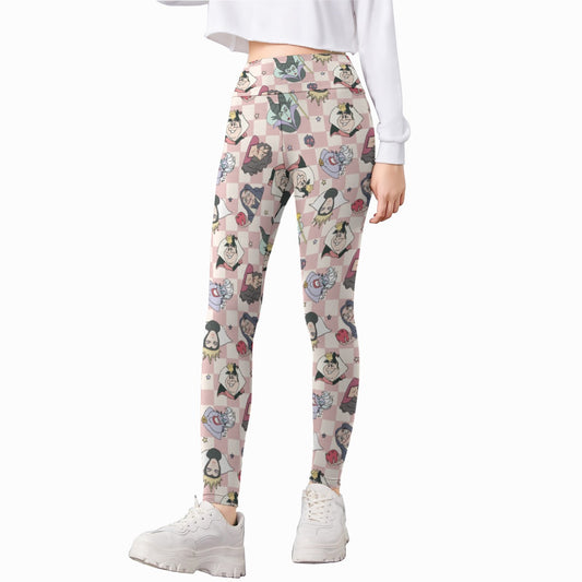 Pink Checkerboard Villains - Kid's Leggings