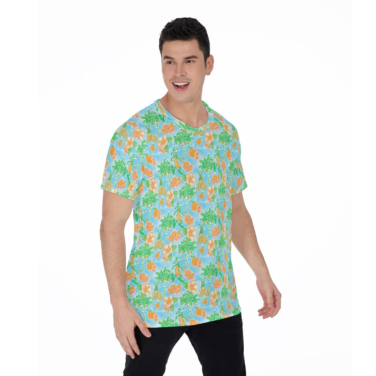 Neon Tangerine Island Pals - Men's Short Sleeve T-Shirt