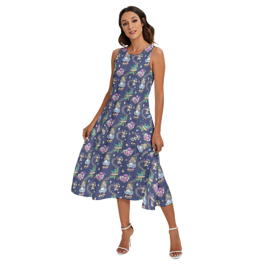 Whimsical Enchanted Forest - Women’s Diagonal Pocket Midi Dress