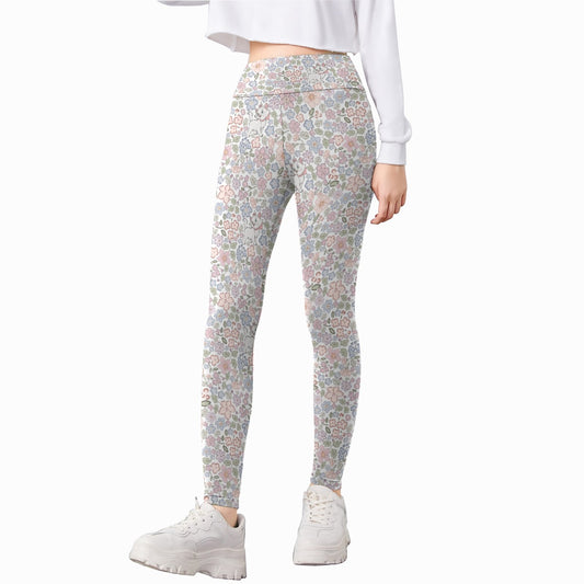 Springtime Kitten Garden Elegance - Kid's Leggings