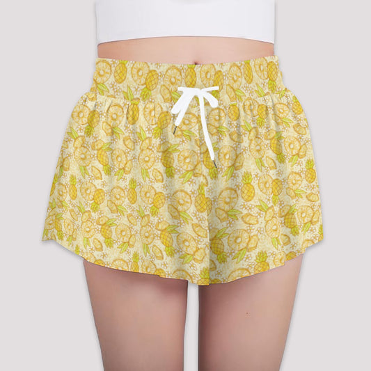 Summer Fruits - Pineapple - Girls’ Flowy Pocket Shorts