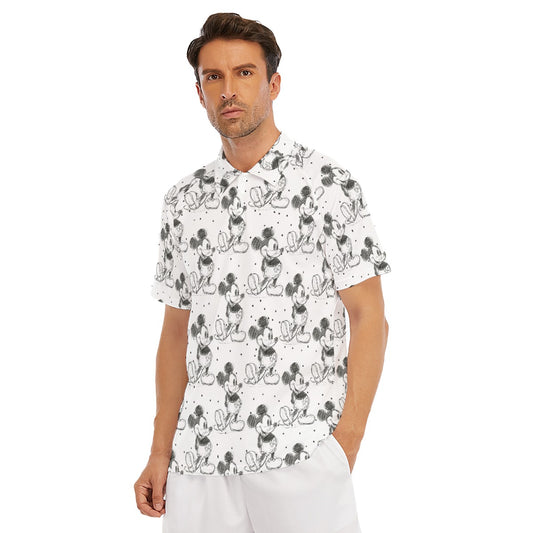 Sketch of Classic Mouse - Men's Polo Shirt
