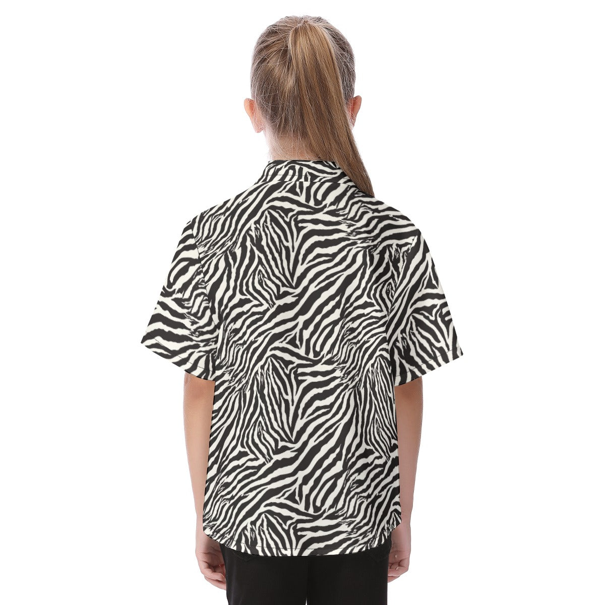 Animal Print - Zebra - Kid's Hawaiian Button Up Shirt