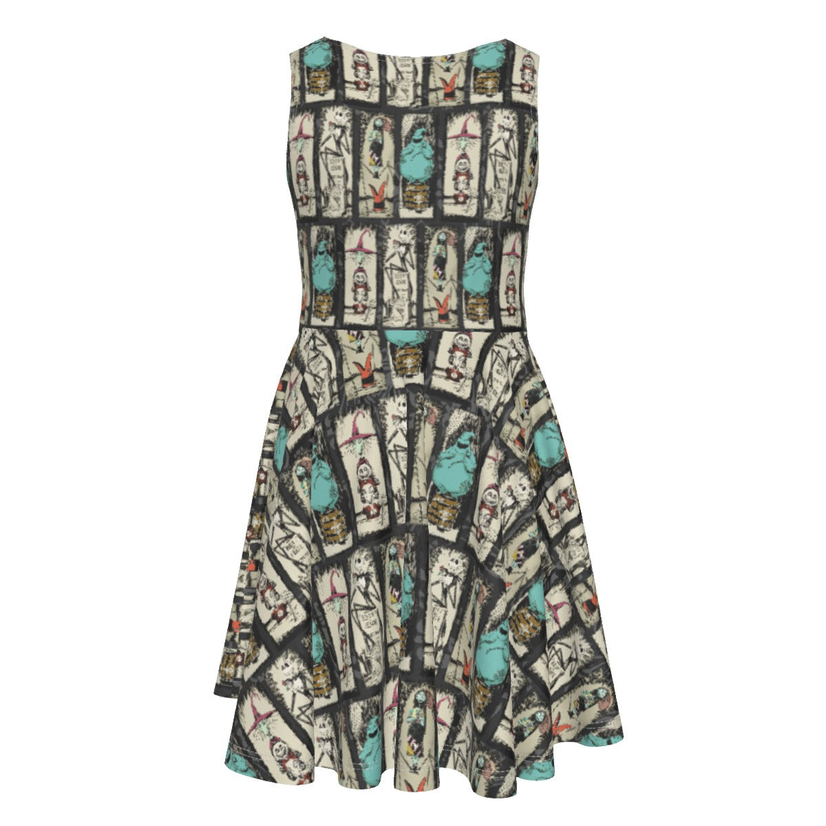 Stretching Haunted Nightmare - Kid's Sleeveless Skater Dress