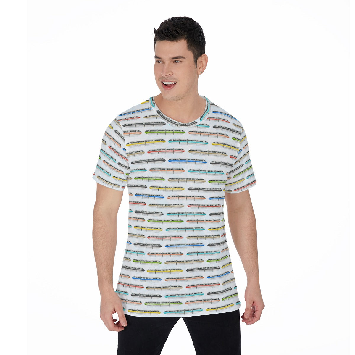 Monorail Rainbow Express - Men's Short Sleeve T-Shirt
