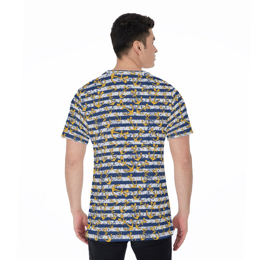 Nautical Mouse Ear Anchors - Men's Short Sleeve T-Shirt
