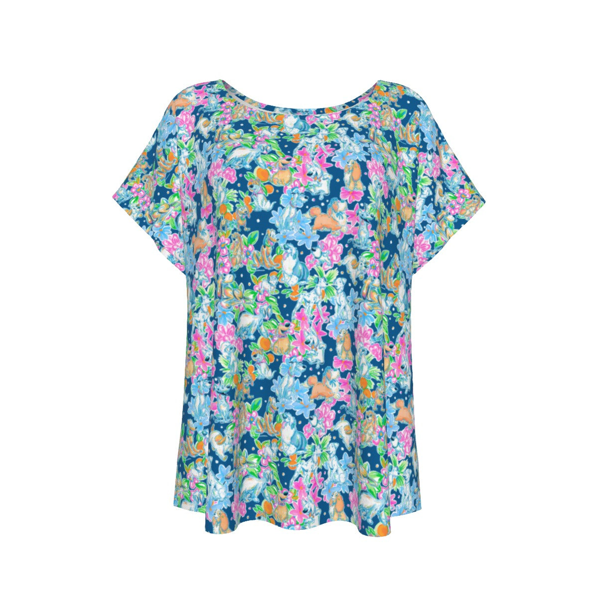 Tropical Paws & Petals - Beloved Dogs - Women’s Relaxed Fit Scoop Tee