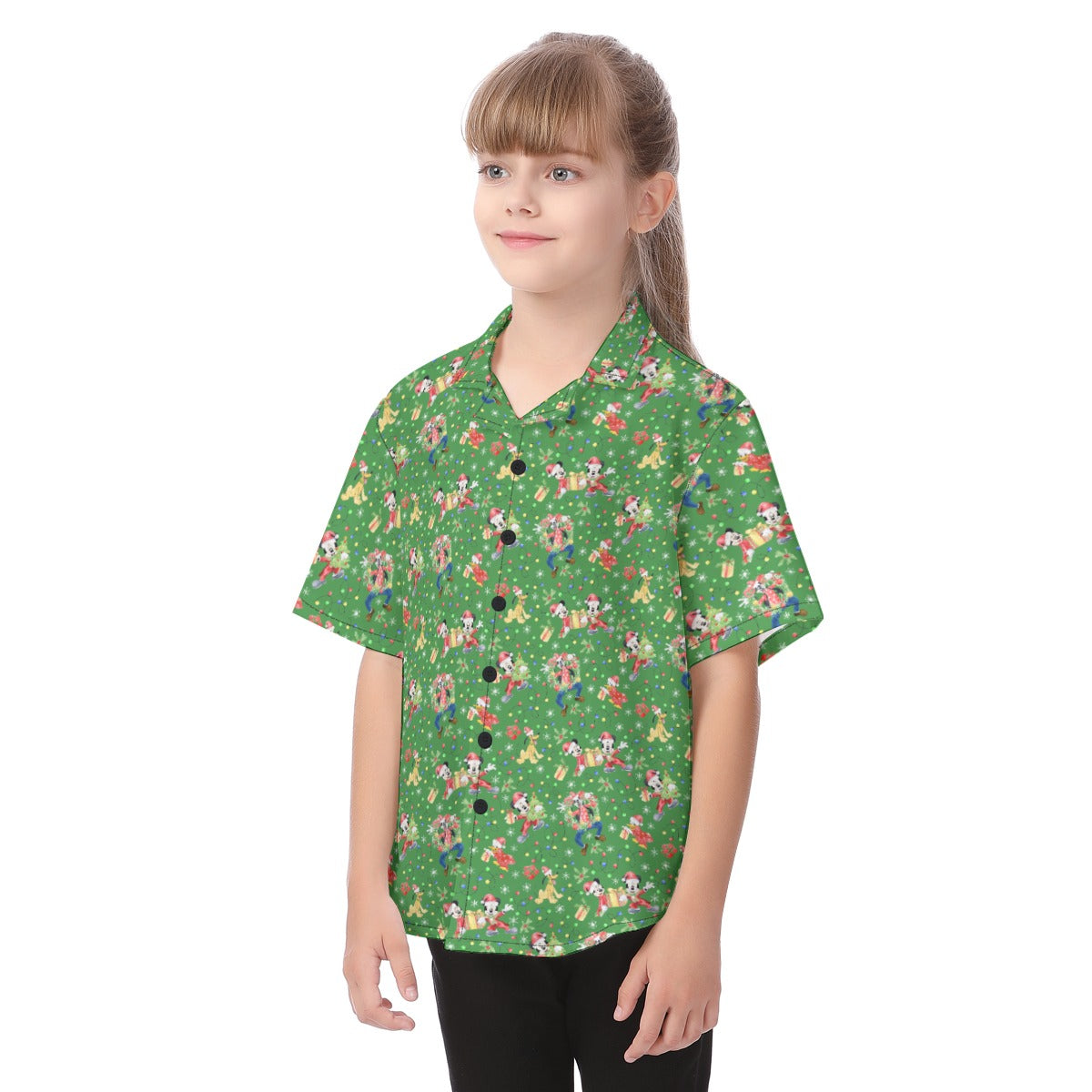 Mouse & Friends Christmas Cheertmas - Kid's Hawaiian Button Up Shirt