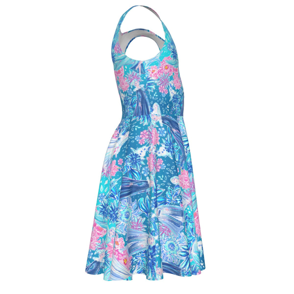 Ice Queen Frosted Florals - Kid's Sleeveless Skater Dress