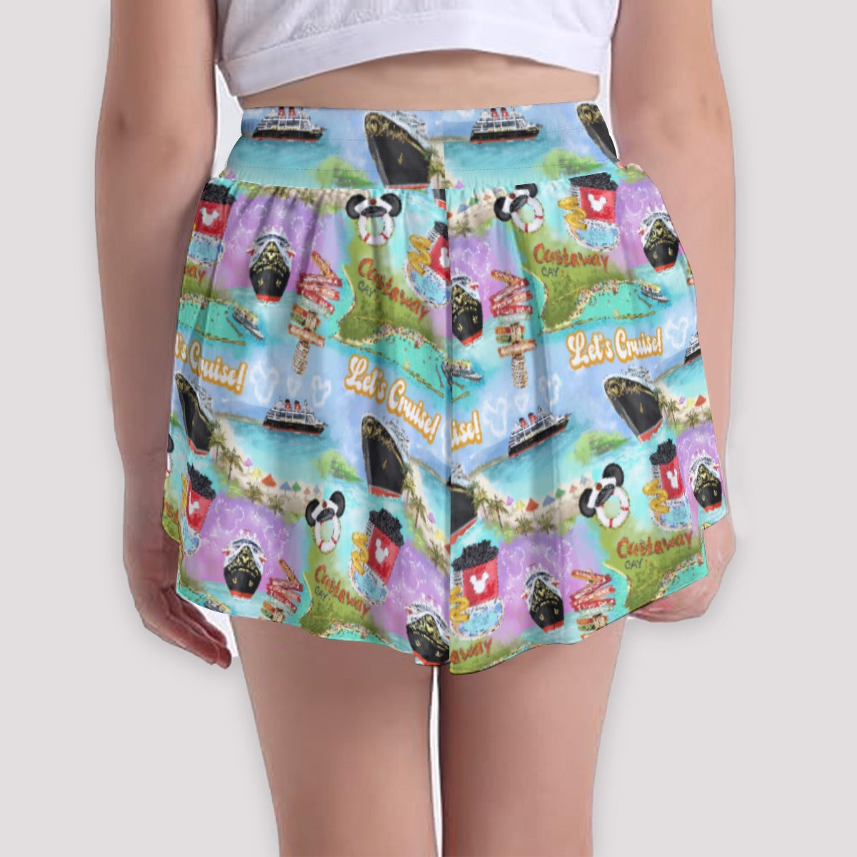 Tropical Castaway Island - Girls’ Flowy Pocket Shorts