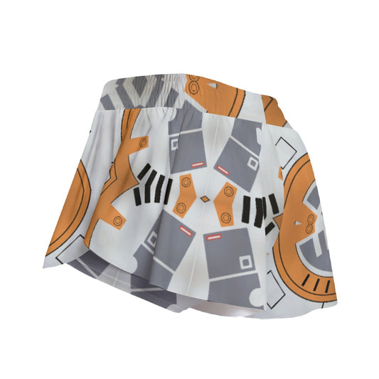 Little Round Droid - Women's Flowy Pocket Shorts