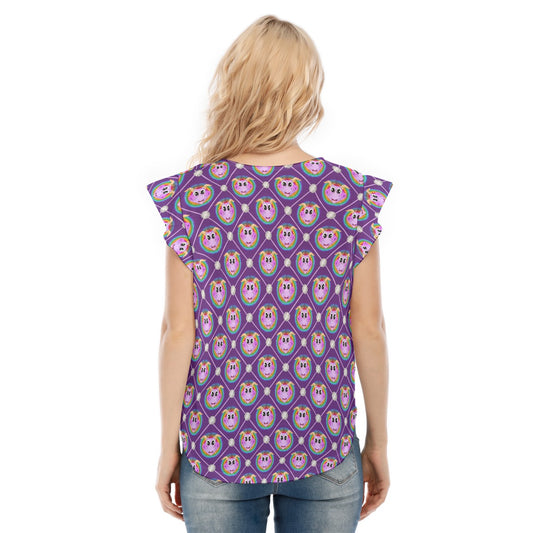 Geometric Figment - Women’s Flutter Sleeve Top