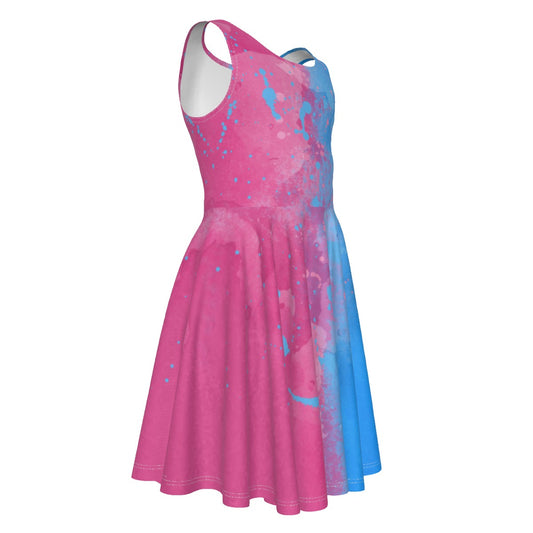 Pink or Blue Fairytale Dress- Kid's Sleeveless Skater Dress